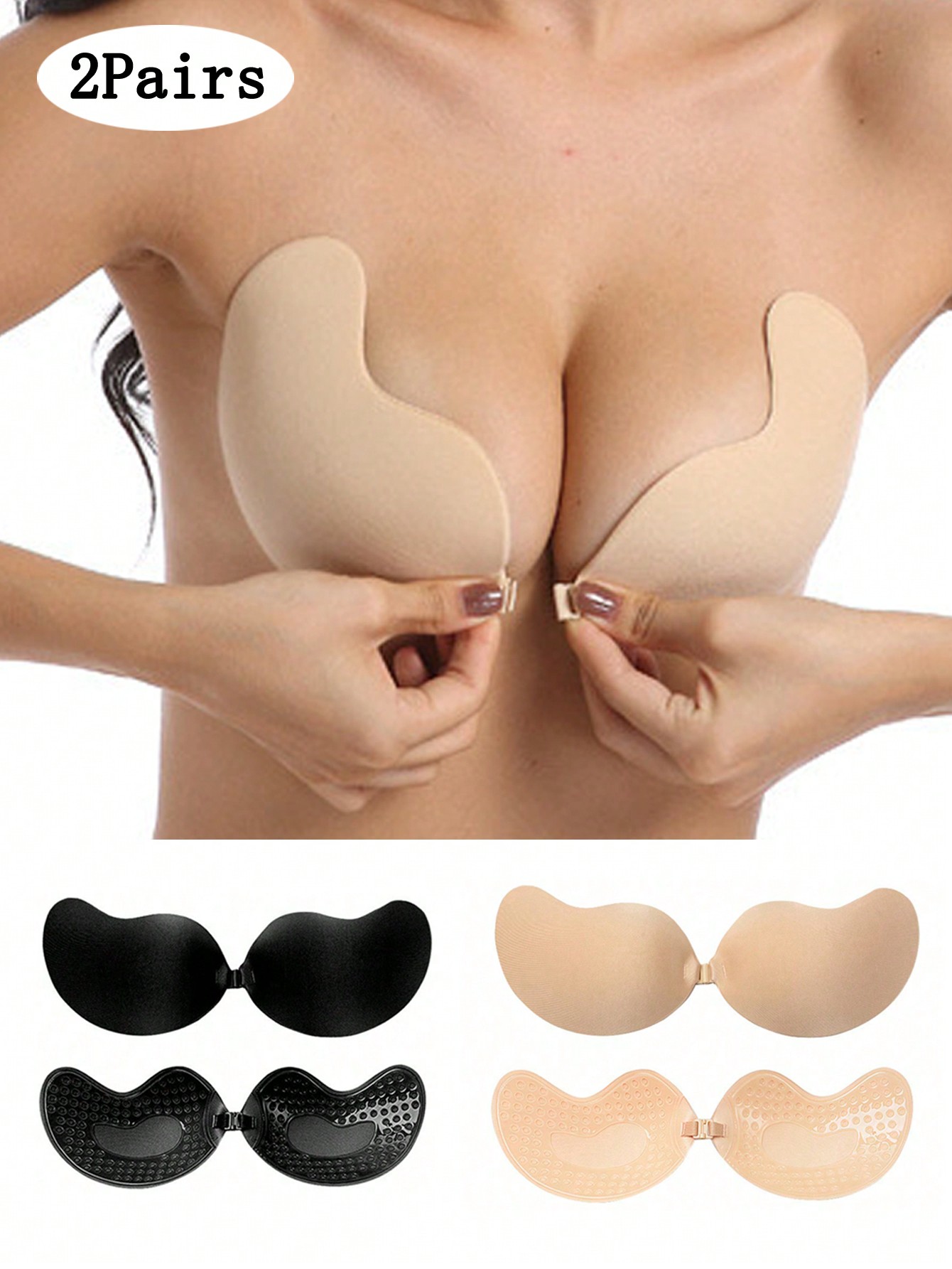 Push Up Bra Padded - 2-pak Damskie Samoprzylepne Niewidoczne Wkładki Push-Up