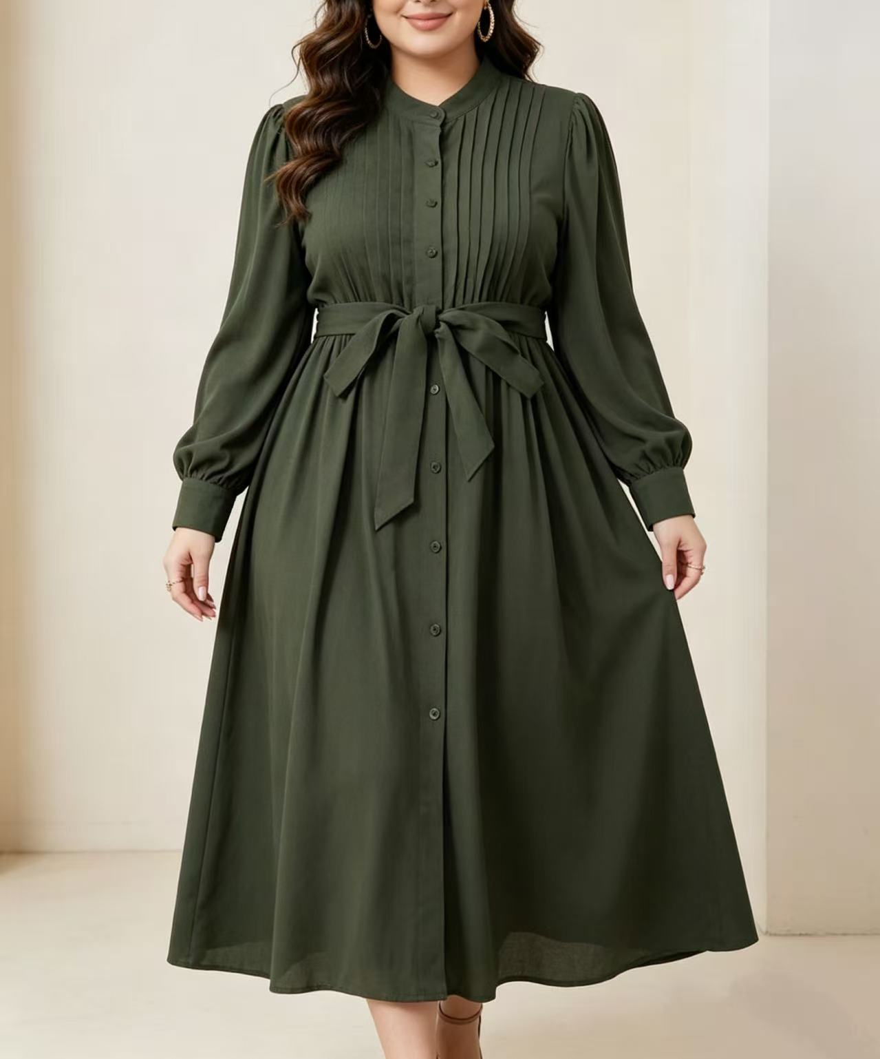 Sukienka maxi w kolorze wojsko – Corset Waist Cinch recenzja i cena